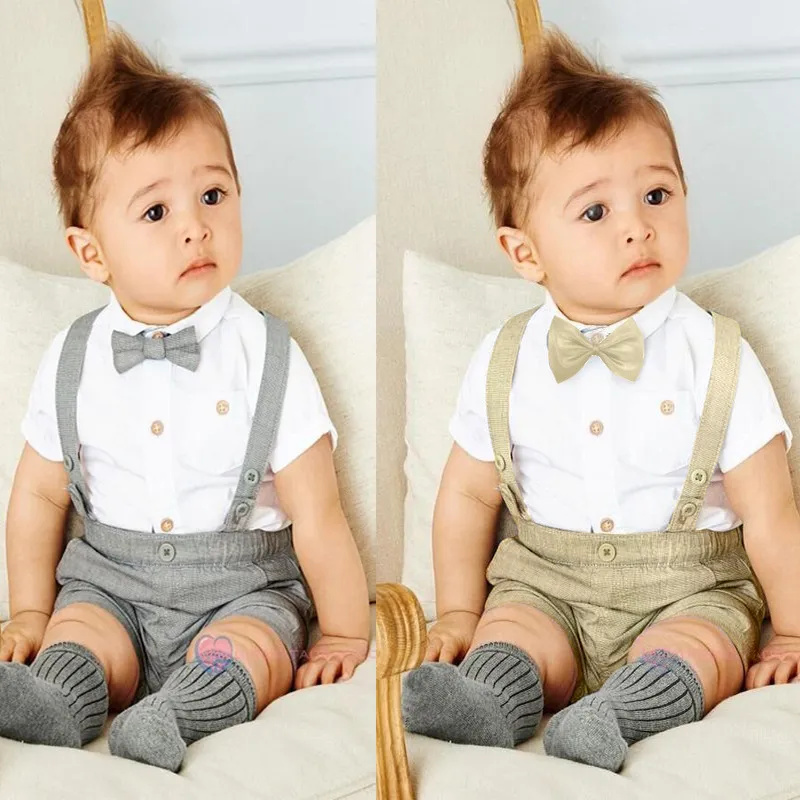Baby Boys Summer Clothing Set: Short Sleeve Lapel Shirt and