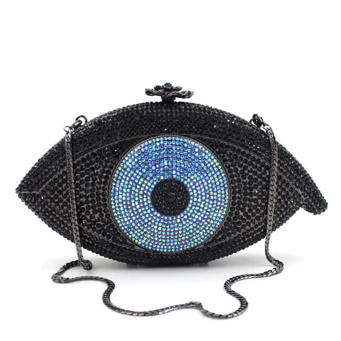 2017 Novo Mais de Forma Moda The Evil Eye noite de cristal Mulheres partido Handbag Clutch Bag Jantar Bolsa das senhoras com corrente