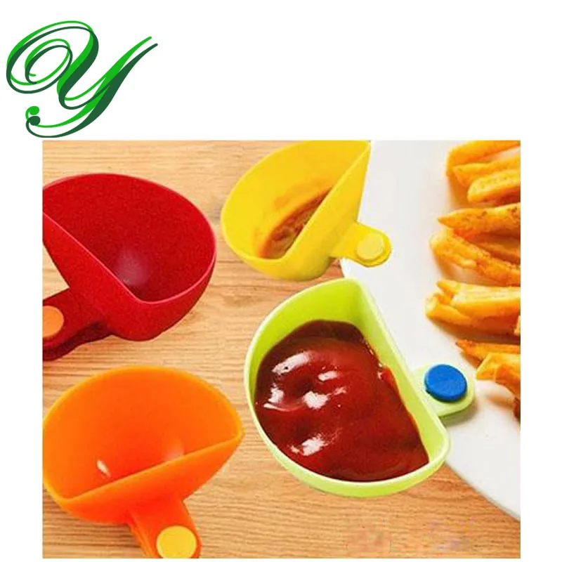 Dipping Saucers Bowl Dip Clips Diner Dressing Plates Kleine Dish Bright Colors Food Grade PP Salad Buffet Serveerlade Kinderplaten