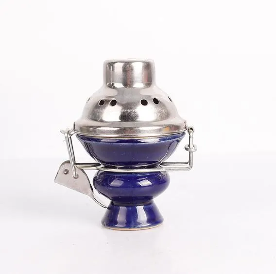 Nouveau grand bol de fumée pare-brise accessoires de narguilé pot en céramique pot de charbon de bois en acier inoxydable anti