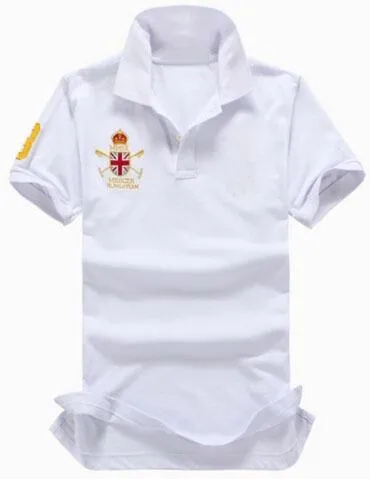 공급 머서 폴로 팀 영국 깃발 폴로 셔츠 남성 여름 캐주얼 camisa면 단색 유럽 스타일의 비즈니스 폴로 화이트 레드