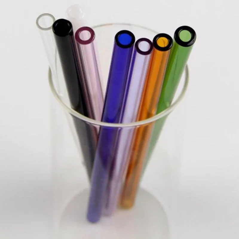 Colorful Pyrex Glass Drinking Straw Colorful Glass Drinking Straws Wedding Birthday Party Supplies Diameter 8mm 12pcs