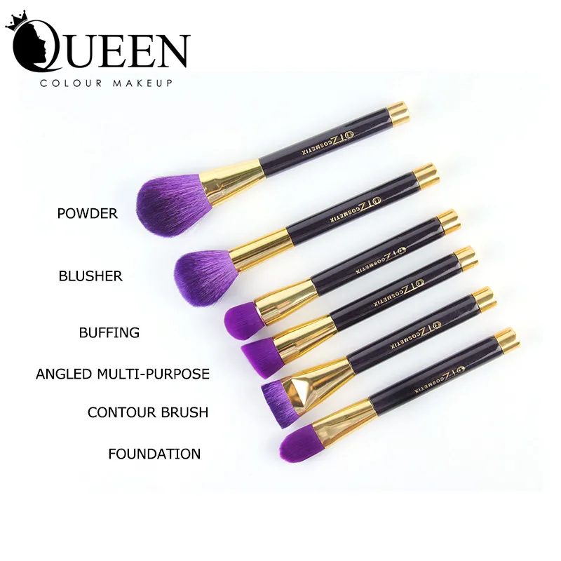 Wholesale Makeup Brushes Sets Synthetic Hair Make Up Brushes Tools Cosmetic Brush Professional Foundation Brush Kits Purple free shipp