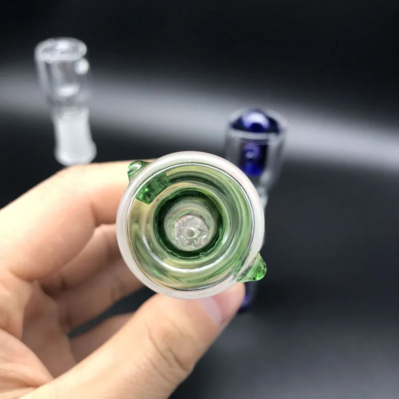 18mm Female Honeycomb Glass Slide Bowl - Choose Green, Blue, Or Clear