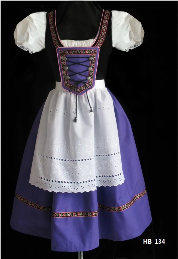 Sexy Vintage Costume de femme de chambre française femmes violet Patchwork robe classique bière filles Halloween Oktoberfest Festival Cosplay déguisement