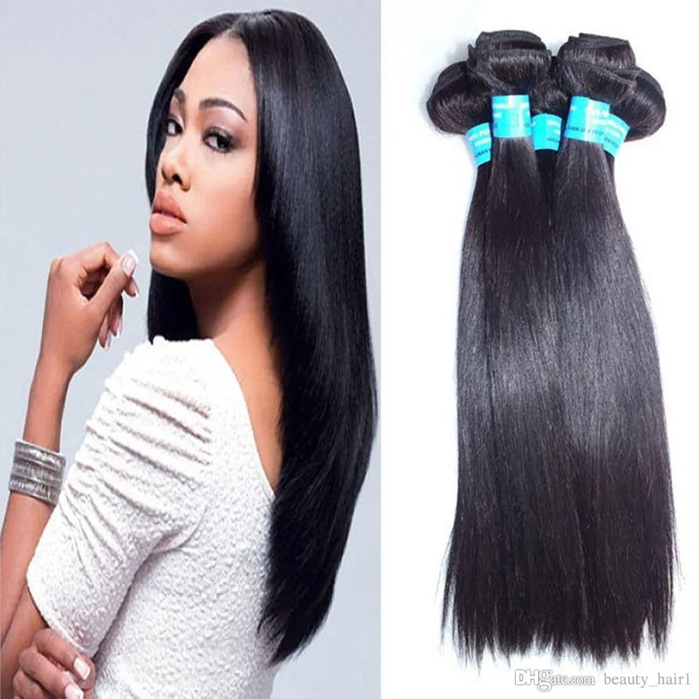 6A unprocessed brazillian straight hair 4pcs lot NO SHED Ali moda freetress hair best brazilian hair vendors 3,4,5pcs/lot