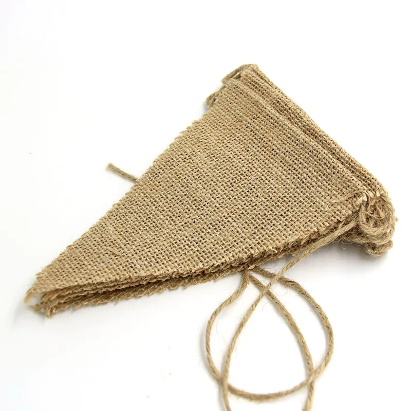 15 Vlaggen Vintage Jute Hessian Jute Bunting Banner Bruiloft Party Photography Props Decoration Banner