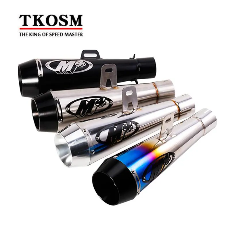 TKOSM Modified 51mm Universal Motorcycle muffler M4 Muffler Pipe Case for Honda CBR1000 Case for Yamaha R6 for Kawasaki M4 Exhaust