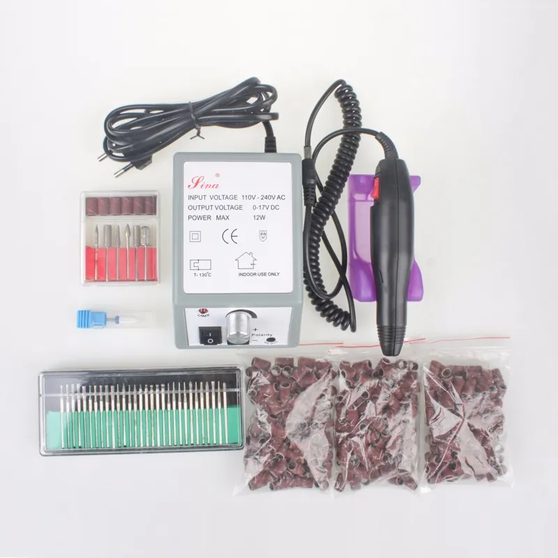 Kit di set di macchine penne pedicure con file di manicure trapano unghie con spedizione gratuita Con nastri abrasivi punte trapano unghie in ceramica extra