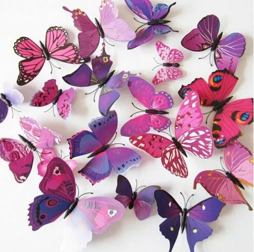 NEW Home Decoration Artificial 3D Butterfly Fridge Magnet Sticker Refrigerator Magnets2014672