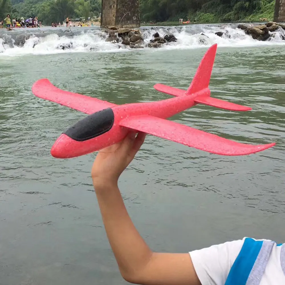 35 cm Foam Vliegtuig HandLunched Glider Aircraft Arm Oefening Balance Force Speelgoed voor kinderen Volwassen Willekeurige Kleur