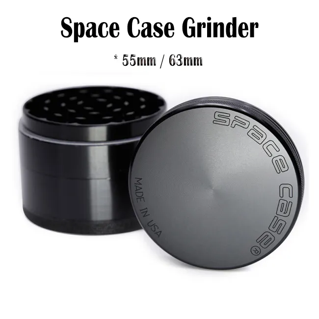 Space Case Grinders Herb Grinder Smoking 4 Piece 55mm/63mm Tobacco With Triangle Scraper Aluminium Alloy Material