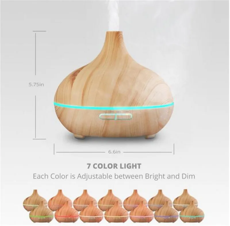 300 ml Luftarom Essential Oil Diffuser LED Ultrasonic Aroma Aromaterapy Firidifier Mist Purifier Maker Wood Grain Shap DHL Shippi1711722