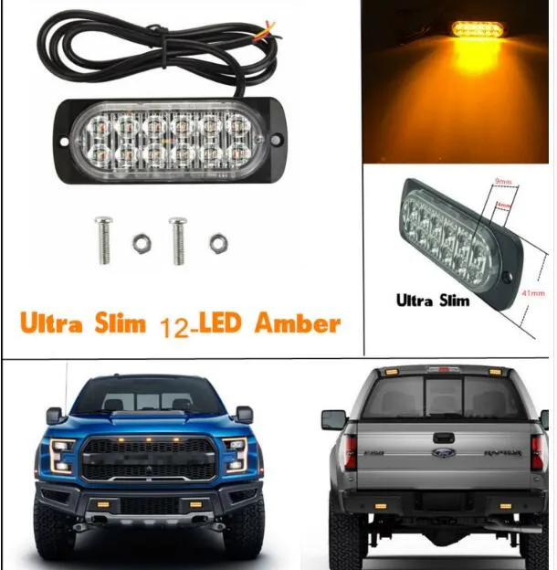 Waterproof 12W LED Car Emergency Ford Ranger Warning Lights With Extra Thin Surface Mounting For