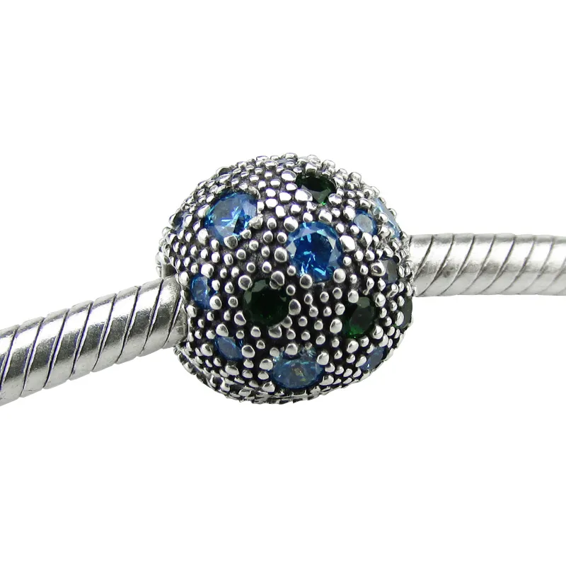 2017 NUOVA perla d'argento estiva Adatto braccialetti pandora 100% perline in argento sterling 925 con CZ verde all'ingrosso fascino palla fai da te gratuito