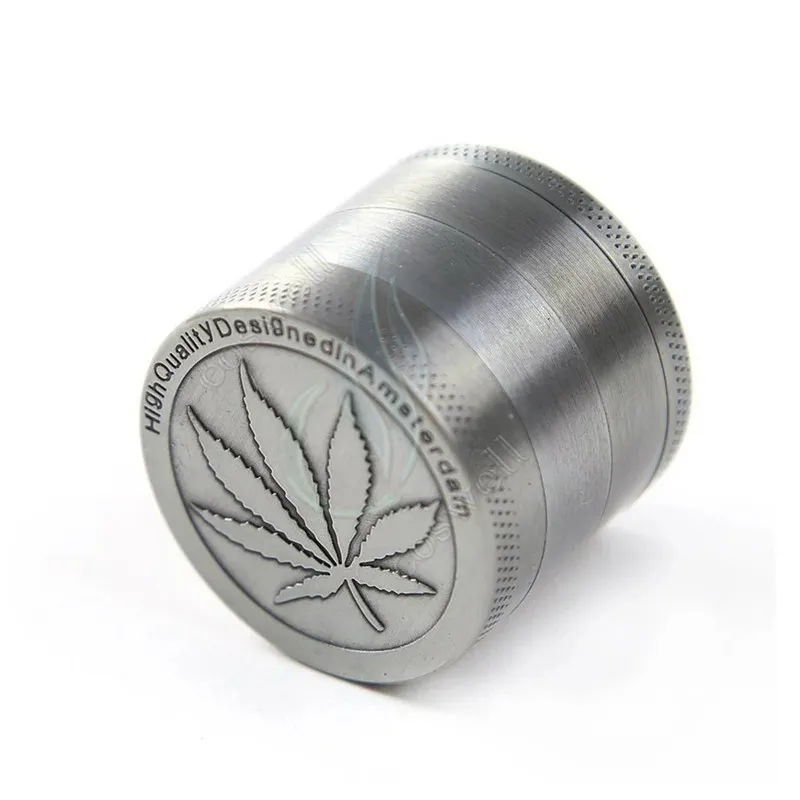 Top Metalen Kruidenslijper 4 Stuk Goedkope Tabaksslijpers Magentic Ontworpen Amsterdam met Pollen Catcher Schraper 40mm Grijze Kleur 3552859