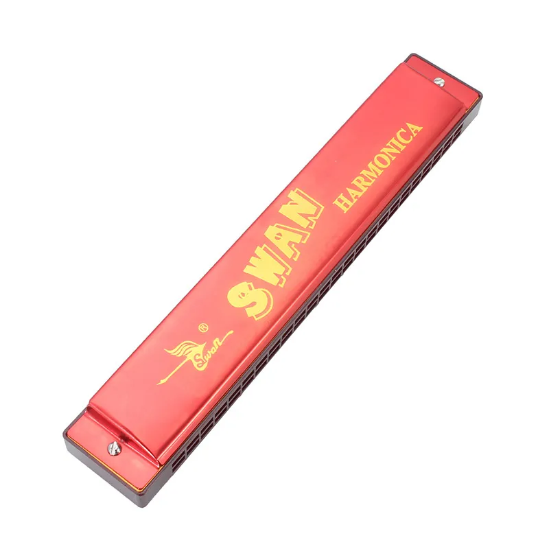 Swan 24 Holes Octave Harmonica Aluminum Body Aluminum Board Woodwind