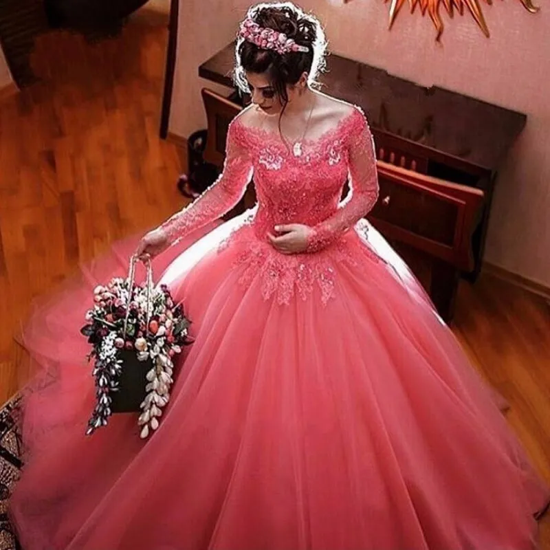 Coral on sale wedding gowns
