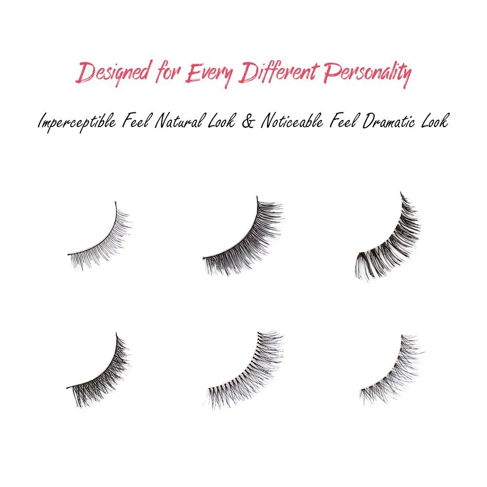 Bella Hair False Eyelashes Extension 6 Different Style Cosmetic Strip Fake Lashes - Natural & Dramatic Reusable Eyelashes Bulk in