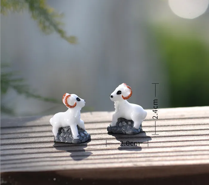 30 pièces MOQ haute qualité belle mini artisanat blanc chèvre fée miniature couleur comme image bricolage jardin paysage maison décorative anim6126840