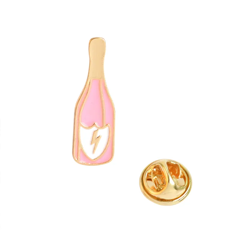 Spilla da bavero Spille Distintivo Champagne Coupé Piattino Fiore rosa Amore Cuore Bianco Nero a forma di gatto Donna Gioielli Accessori di abbigliamento