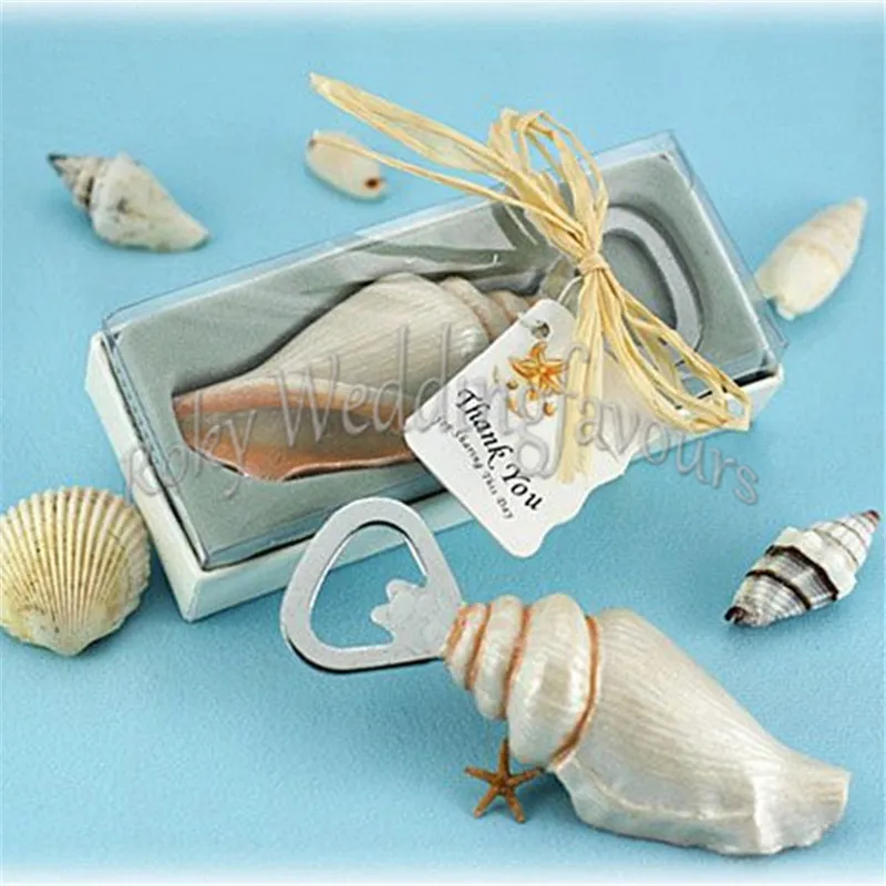 Бесплатная доставка 50 шт. качество море Shell открывалка для бутылок пляж тематические свадебные сувениры день рождения на память свадебный душ идеи