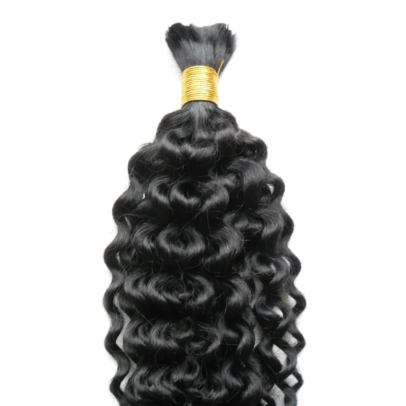 Brazilian Human hair for braiding bulk no attachment 100g afro kinky bulk hair no weft human hair bulk for braiding