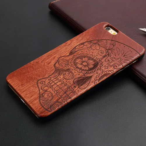 U&I NewArrival Natural Wood Phone Cases with Plastic Back Retro Pattern MobilePhone Cover Shell for IPhone 5 6 6s 7 8 plus 11 12 Pro