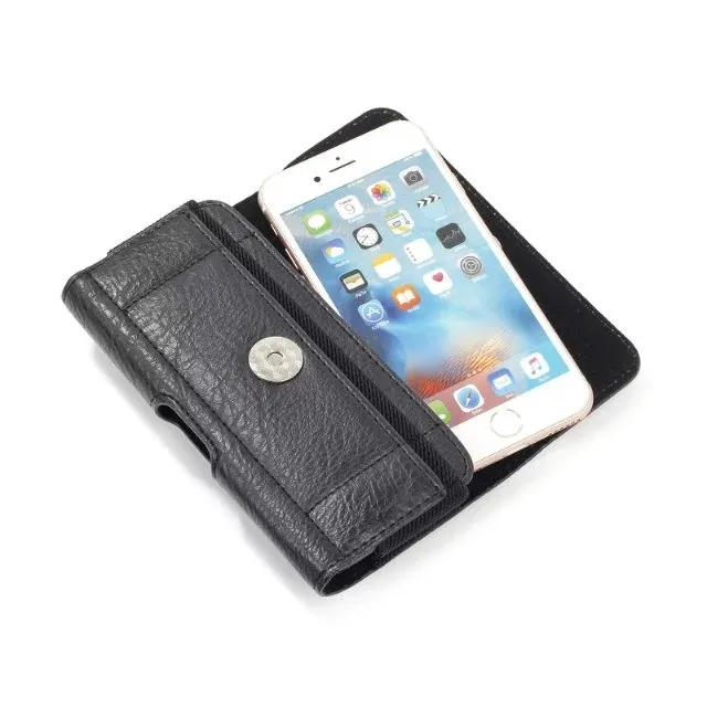 Étui en cuir PU pour téléphone portable, sac de taille pour iPhone Pro Max Plus, Samsung Galaxy S8 Plus, étui avec clip de ceinture, couvercle rabattable universel 6.1 6.7 pouces