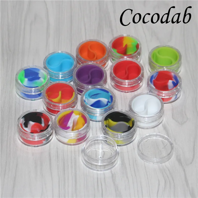 Chiaro in plastica acrilico e custodia liquida cerata cerata scatola 10ml mini acrilico BHO JARS JARS JARS JARS DAB cera vaporizzatore di olio contenitore del contenitore del silicone