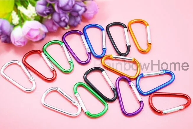 Carabiner 링 열쇠 고리 열쇠 고리 야외 스포츠 캠프 스냅 클립 후크 열쇠 고리 하이킹 알루미늄 금속 스테인레스 스틸 하이킹 캠핑 로고