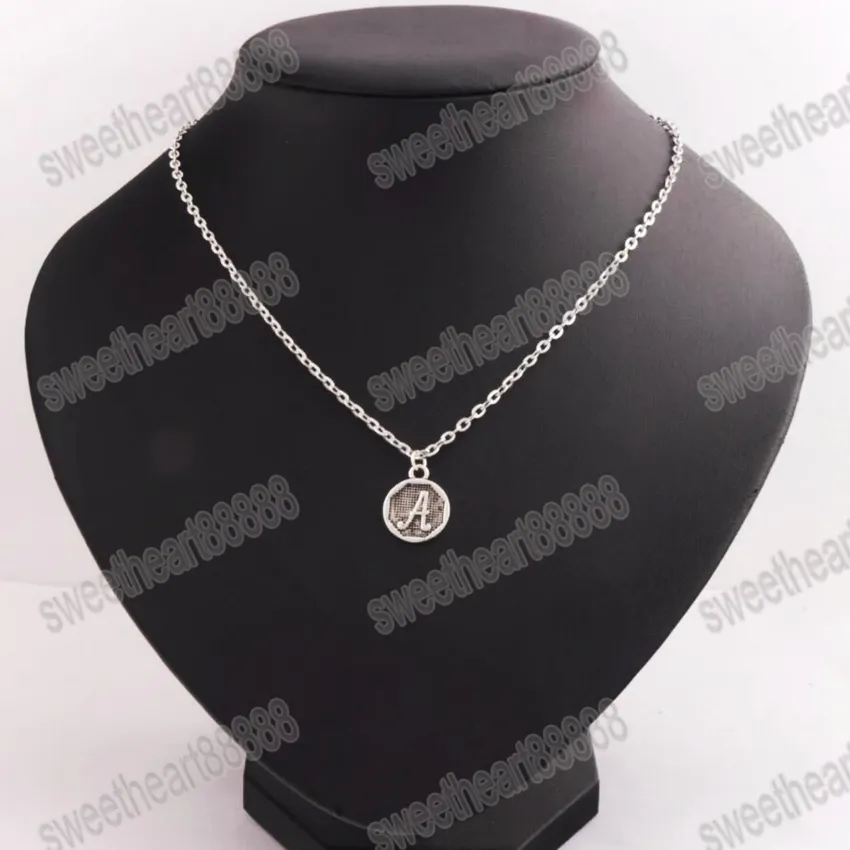 Jewelry Initial Alphabet Disc Pendant Necklaces 24" N1724 A-Z Birthday Gift for Women Friendship Best Friend