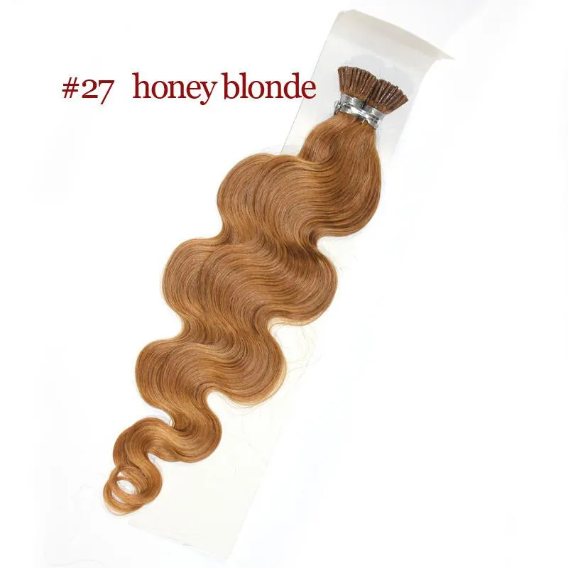 1803903924039039 1g strand nice color body wave i tip hair extensions 100s Color 1 4 8 27 100 remy human fusion 3680811