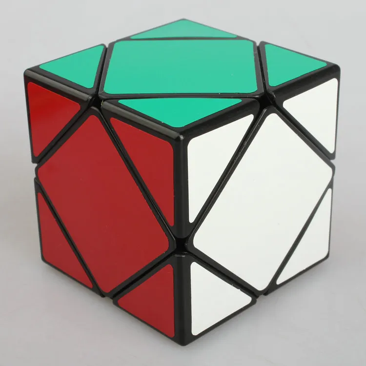 6st / set shengshou svart konstig form magisk kub set hastighet twist pussel bunt pack kub pvcmatte klistermärken cubo magiska pussel