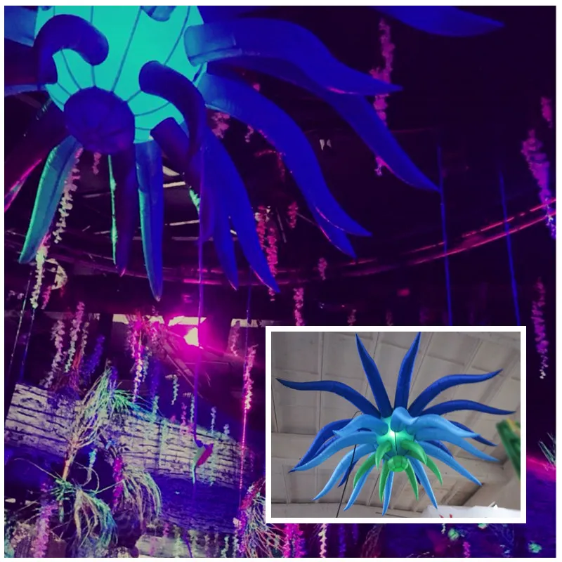 Flor de iluminação inflável da iluminação de 3m em forma de aranha levou flor da luz para a festa / concerto