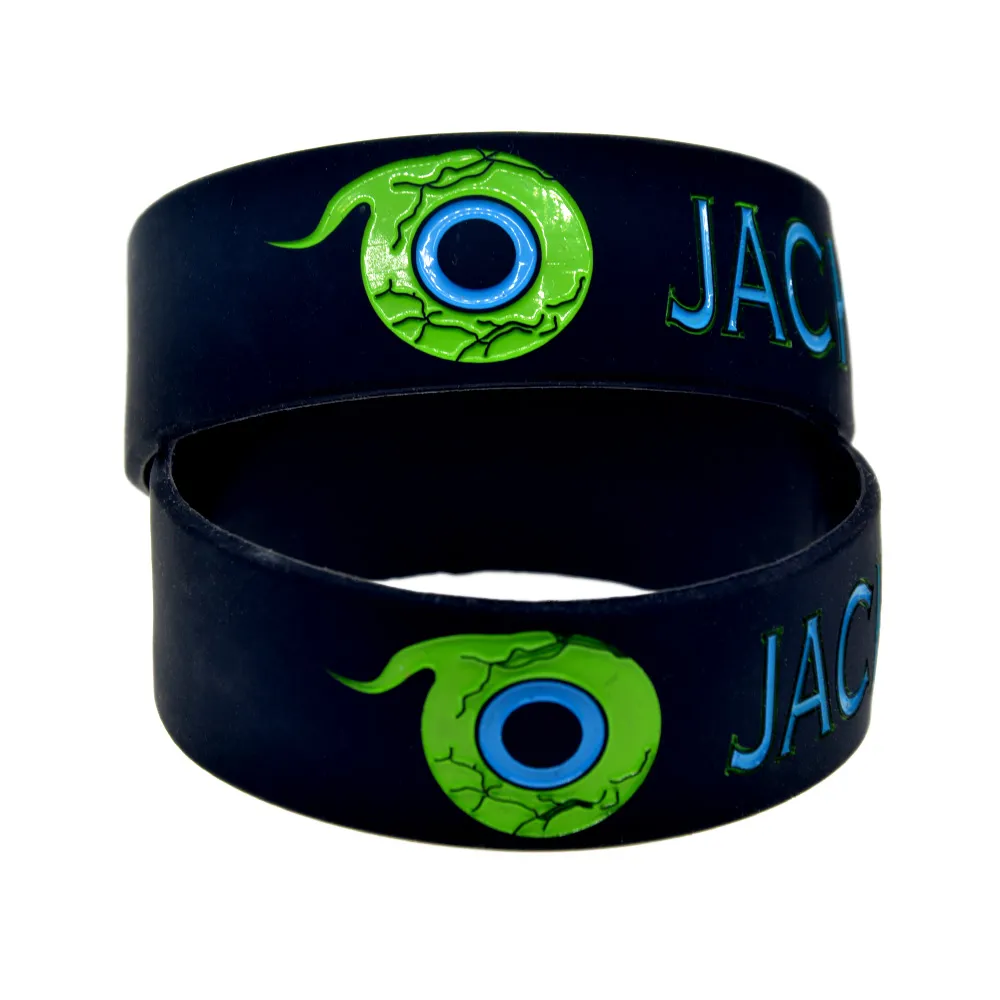 Bracciale in gomma siliconica commentatore di giochi Jacksepticeye da 50 pezzi, largo 1 pollice, nero, regalo promozionale