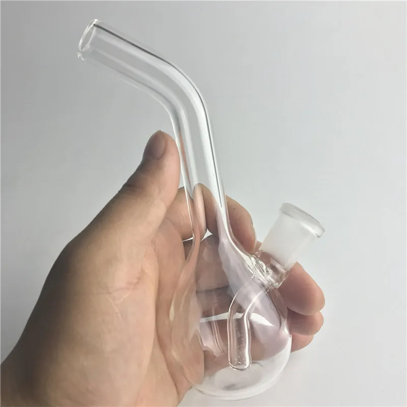 Bong tubi dell'acqua mini piattaforme petrolifere femminili da 10mm 14mm con bong acqua a mano piccola da 4,3 pollici 6,3 pollici trasparente spesso riciclatore