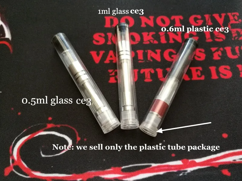 PP Pusta plastikowa opakowanie do pakietu rur dla 0,3 ml 0,4 ml 0,5 ml 0,6 ml 1 ml O Pen Pen Glass Atomizer Wkład CE3 Bud Waporyzator Pakiet zbiornikowy DHL