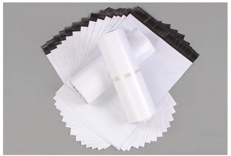 13x22cm White poly mailer plastic packaging bags products mail by Courier storage supplies mailing self adhesive package 2062557