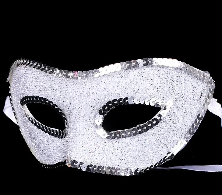 Nytt mode fest boll mask män kvinnor venetiansk maskerad bröllop glitter tyg masker jul klädsel rekvisita guld silver