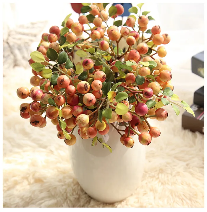 50 PCS / Lot Mini Artificielle Fleur De Berry Artisanat Simulation Faux Fleurs pour la maison ou la chambre de mariage chambre set table dedcoration et fournitures