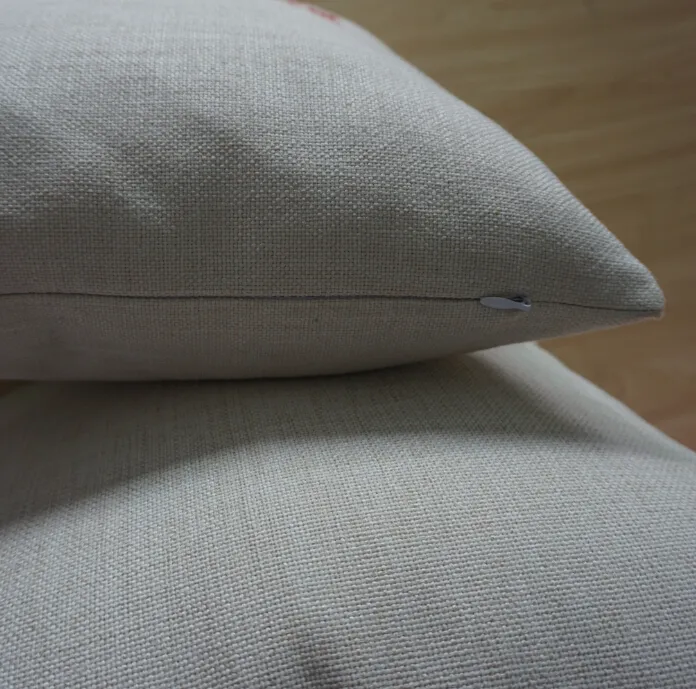 16x16 inches natural poly linen pillow case blanks for DIY sublimation plain burlap cushion cover embroidery blanks