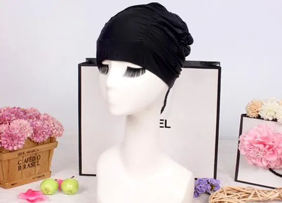 2017 Newest FREE SIZE LADIES TURBAN SOFT HEADBAND SWIM CAP Bathing Cap MORE COLORS