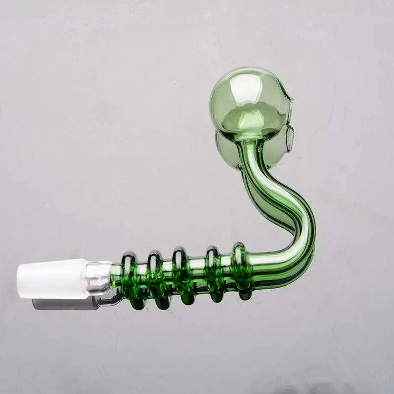 IN STOCK 90 degree curved Glass burner glass bangers colored coil oil banger 14 mm male oil burner