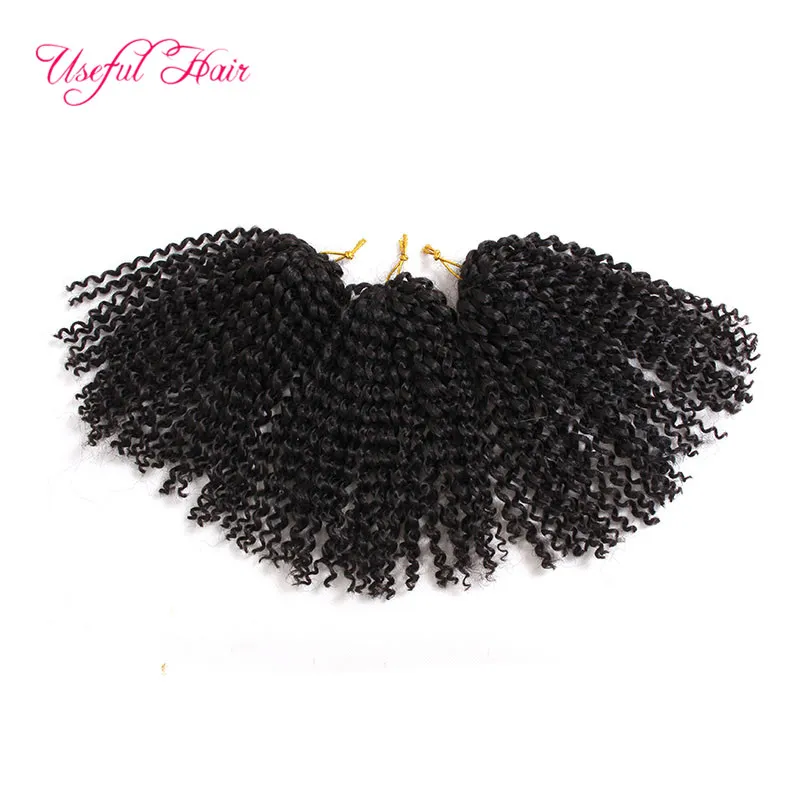 noir 8 pouces Malibob crochet cheveux pour femmes noires Kinky Curly marley tressage Extension de cheveux synthétiques / Crochet tresses marlybob cheveux