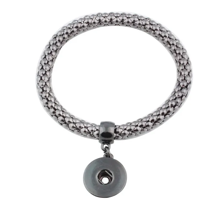 Moda nuovo fai da te Noosa Chunk 18mm braccialetto con bottoni in metallo fai da te zenzero bottone a pressione dichiarazione gioielli con bottone a pressione ciondoli bracciale