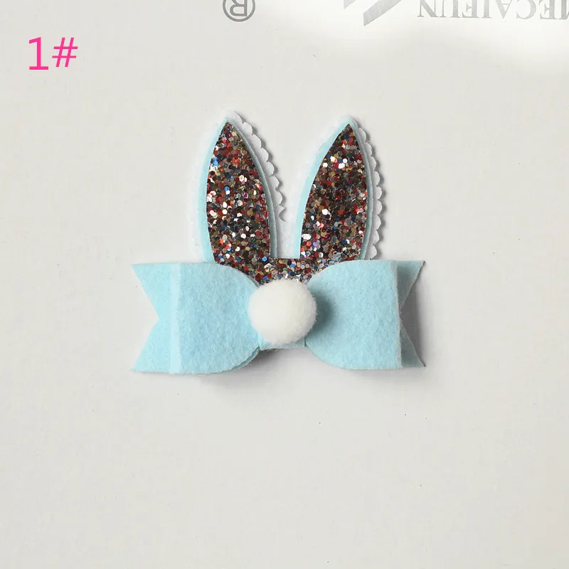 Cartoon Rabbit Ear Hair Bow Prince Baby Girl Hair Clips Bows Hairpin with Soft Ball Kids Cute Animals Barrettes239g