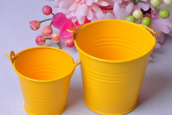 Solid Colour Bid Size Wholesale Mini Tin Buckets Oval Metal Pails Colourful  Pails Small Buckets Tin Box Party Favor Holders From Weddingparty, $331.66