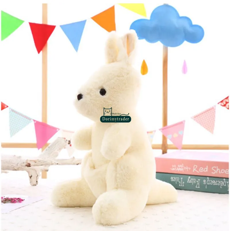 Dorimytrader New 58cm Big Cute Soft Animal Kangaroo Plush Doll Stuffed Cartoon Kangaroos Toy Pillow Lover and Child Present DY615972109252