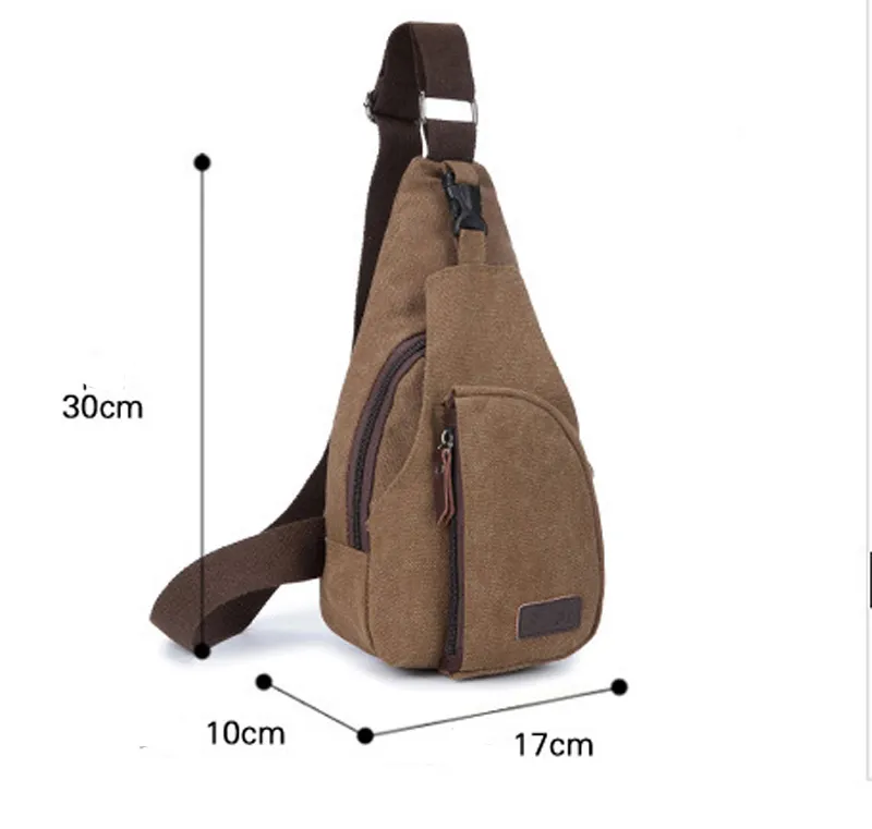 Men Small Chest Canvas Bags Vintage Man Messenger Bags For Waist Chest Casual Outdoor Hiking Sport Casual Male Retro Shoulder Bag